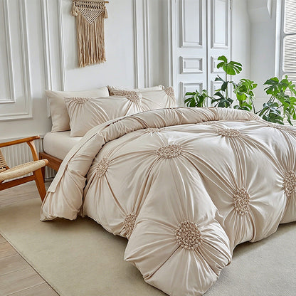 🛏️ Elegant Duvetovertrek met Luxe Plooidetails – Geef Je Slaapkamer een Warme Hoteluitstraling ✨