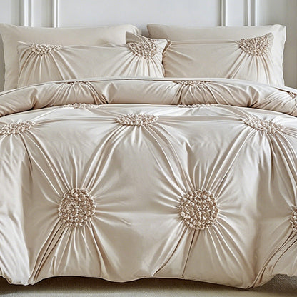 🛏️ Elegant Duvetovertrek met Luxe Plooidetails – Geef Je Slaapkamer een Warme Hoteluitstraling ✨