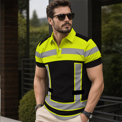 📢📢50% KORTING !! ⏰Reflecterend heren-shirt met korte mouwen en hoge zichtbaarheid