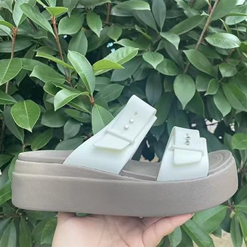 🥿✨ 50% KORTING! Platte plateausandalen voor dames – zool van traagschuim, flexibel bovenwerk van TPU, verstelbare drukknopsluitingen, 5 kleuren, perfect voor de zomer en dagelijks gebruik ☀️