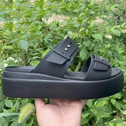 🥿✨ 50% KORTING! Platte plateausandalen voor dames – zool van traagschuim, flexibel bovenwerk van TPU, verstelbare drukknopsluitingen, 5 kleuren, perfect voor de zomer en dagelijks gebruik ☀️
