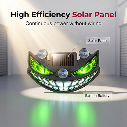🔥 50% KORTING! 😈 Solar LED-waarschuwingslampje voor de auto „Teufelssauge“ ✨ Trillingssensor, opladen via USB en zonne-energie, universeel voor personenauto’s en vrachtwagens