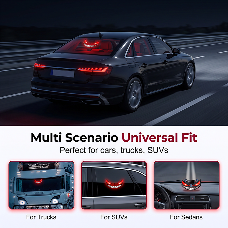 🔥 50% KORTING! 😈 Solar LED-waarschuwingslampje voor de auto „Teufelssauge“ ✨ Trillingssensor, opladen via USB en zonne-energie, universeel voor personenauto’s en vrachtwagens