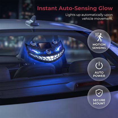 🔥 50% KORTING! 😈 Solar LED-waarschuwingslampje voor de auto „Teufelssauge“ ✨ Trillingssensor, opladen via USB en zonne-energie, universeel voor personenauto’s en vrachtwagens