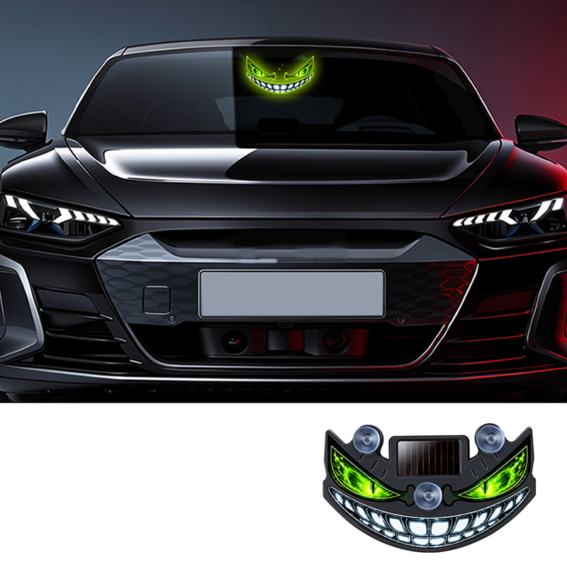 🔥 50% KORTING! 😈 Solar LED-waarschuwingslampje voor de auto „Teufelssauge“ ✨ Trillingssensor, opladen via USB en zonne-energie, universeel voor personenauto’s en vrachtwagens
