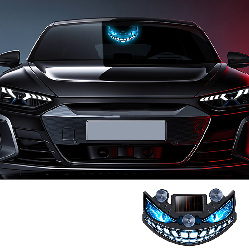 🔥 50% KORTING! 😈 Solar LED-waarschuwingslampje voor de auto „Teufelssauge“ ✨ Trillingssensor, opladen via USB en zonne-energie, universeel voor personenauto’s en vrachtwagens