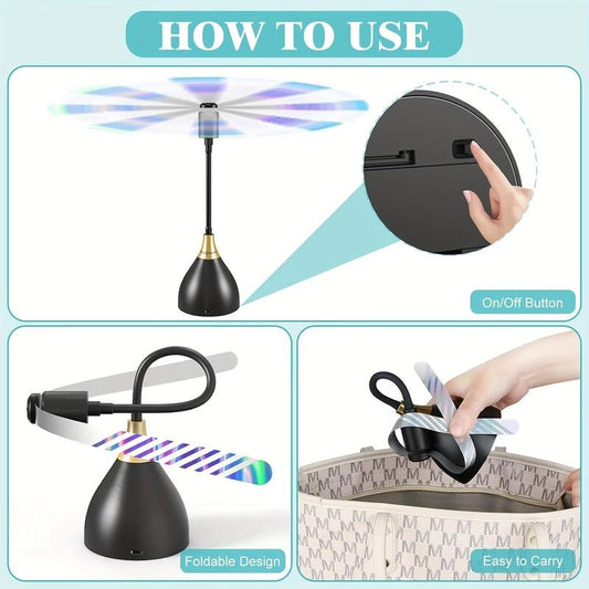 🌀 50% KORTING! Slimme Vliegenverjager Ventilator – USB/batterij, stil, draagbaar – vliegenvrije zone overal. 🏡✅