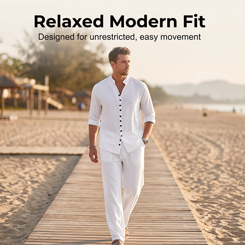 🔥50% KORTING 👔 Heren 2-Delige Set – Luchtig & Comfortabel✨