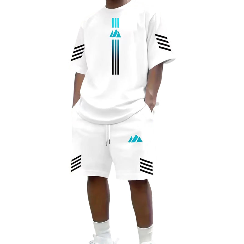 👕 NU 50% KORTING! ☀️ Zomerse T-shirt- en shorts-set voor heren – Design met kleurverloop, ademend en lichtgewicht – Perfect voor warme dagen en informele uitstapjes 🩳