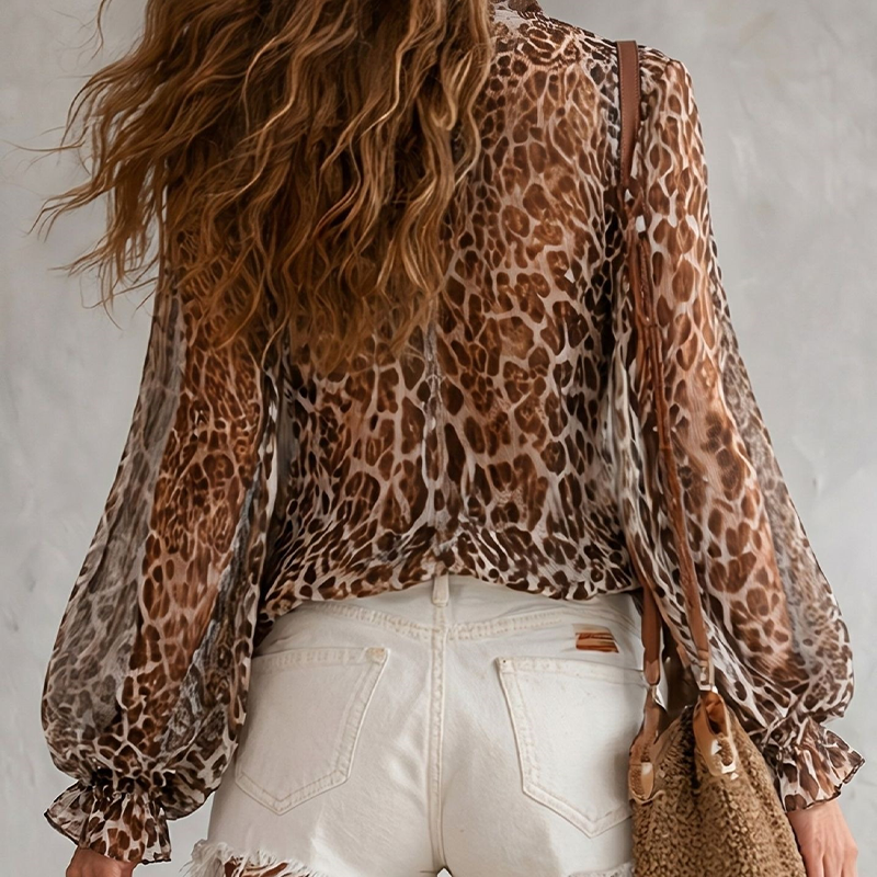 🐆 Dames V-hals Luipaardprint Top | Stijlvol & Trendy – Nu met Zomerkorting! 🌟