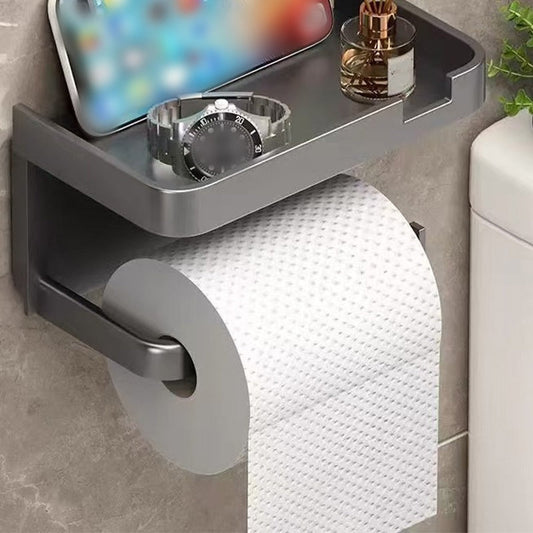 🚽 50% KORTING! 🧻 Wandgemonteerde toiletrolhouder met plank – PP – Boren niet nodig & waterdicht voor de badkamer