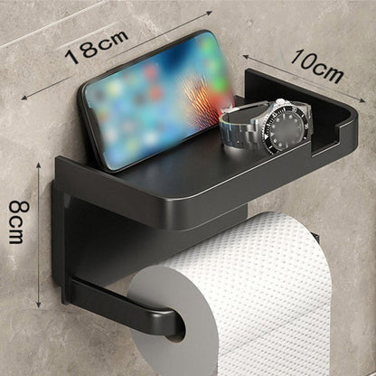 🚽 50% KORTING! 🧻 Wandgemonteerde toiletrolhouder met plank – PP – Boren niet nodig & waterdicht voor de badkamer