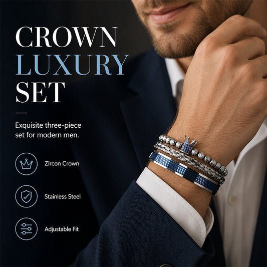 👑 50% KORTING! 💎 3-delige armbandenset voor heren met kroonmotief – Luxe uitstraling, duurzaam en veelzijdig – Perfect voor dagelijks gebruik en speciale gelegenheden ✨