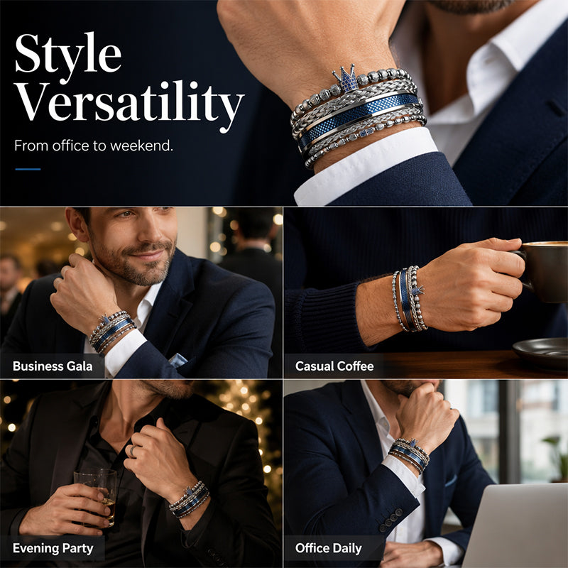👑 50% KORTING! 💎 3-delige armbandenset voor heren met kroonmotief – Luxe uitstraling, duurzaam en veelzijdig – Perfect voor dagelijks gebruik en speciale gelegenheden ✨