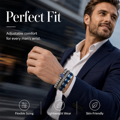 👑 50% KORTING! 💎 3-delige armbandenset voor heren met kroonmotief – Luxe uitstraling, duurzaam en veelzijdig – Perfect voor dagelijks gebruik en speciale gelegenheden ✨