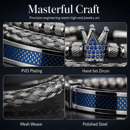 👑 50% KORTING! 💎 3-delige armbandenset voor heren met kroonmotief – Luxe uitstraling, duurzaam en veelzijdig – Perfect voor dagelijks gebruik en speciale gelegenheden ✨