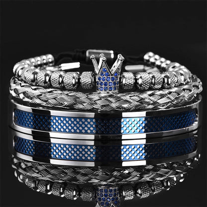 👑 50% KORTING! 💎 3-delige armbandenset voor heren met kroonmotief – Luxe uitstraling, duurzaam en veelzijdig – Perfect voor dagelijks gebruik en speciale gelegenheden ✨