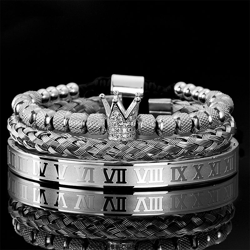 👑 50% KORTING! 💎 3-delige armbandenset voor heren met kroonmotief – Luxe uitstraling, duurzaam en veelzijdig – Perfect voor dagelijks gebruik en speciale gelegenheden ✨