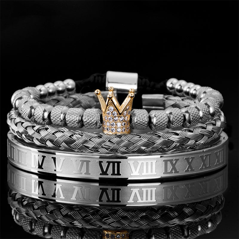 👑 50% KORTING! 💎 3-delige armbandenset voor heren met kroonmotief – Luxe uitstraling, duurzaam en veelzijdig – Perfect voor dagelijks gebruik en speciale gelegenheden ✨