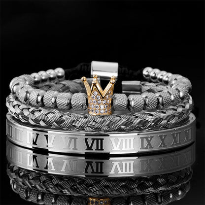 👑 50% KORTING! 💎 3-delige armbandenset voor heren met kroonmotief – Luxe uitstraling, duurzaam en veelzijdig – Perfect voor dagelijks gebruik en speciale gelegenheden ✨