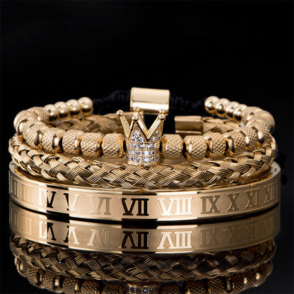 👑 50% KORTING! 💎 3-delige armbandenset voor heren met kroonmotief – Luxe uitstraling, duurzaam en veelzijdig – Perfect voor dagelijks gebruik en speciale gelegenheden ✨