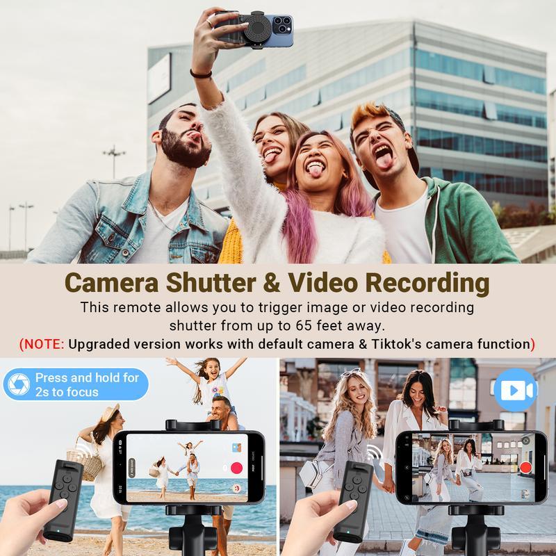 📸 Multifunctionele handgreep voor smartphonefotografie | Trillingsdempende greep · 180° draaibaar voor het wisselen tussen liggend en staand formaat · Kan worden ingeklapt tot een bureauhouder