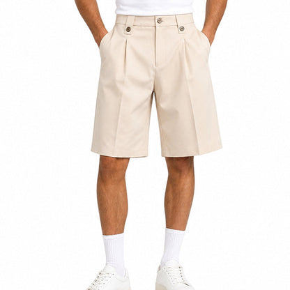 👔 50% KORTING! 🩳 Korte herenpakbroek met wijde pijpen in casual stijl – Comfortabele kleding voor dagelijks gebruik