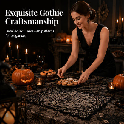 🎃TIJDELIJKE AANBIEDING: 50% KORTING! ⏰Set met tafelkleed en placemats met griezelige Halloween-motieven