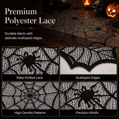🎃TIJDELIJKE AANBIEDING: 50% KORTING! ⏰Set met tafelkleed en placemats met griezelige Halloween-motieven