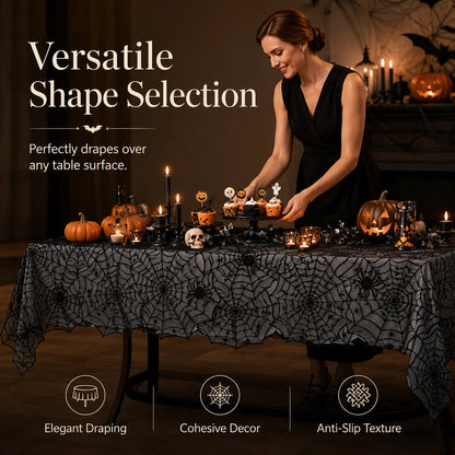 🎃TIJDELIJKE AANBIEDING: 50% KORTING! ⏰Set met tafelkleed en placemats met griezelige Halloween-motieven