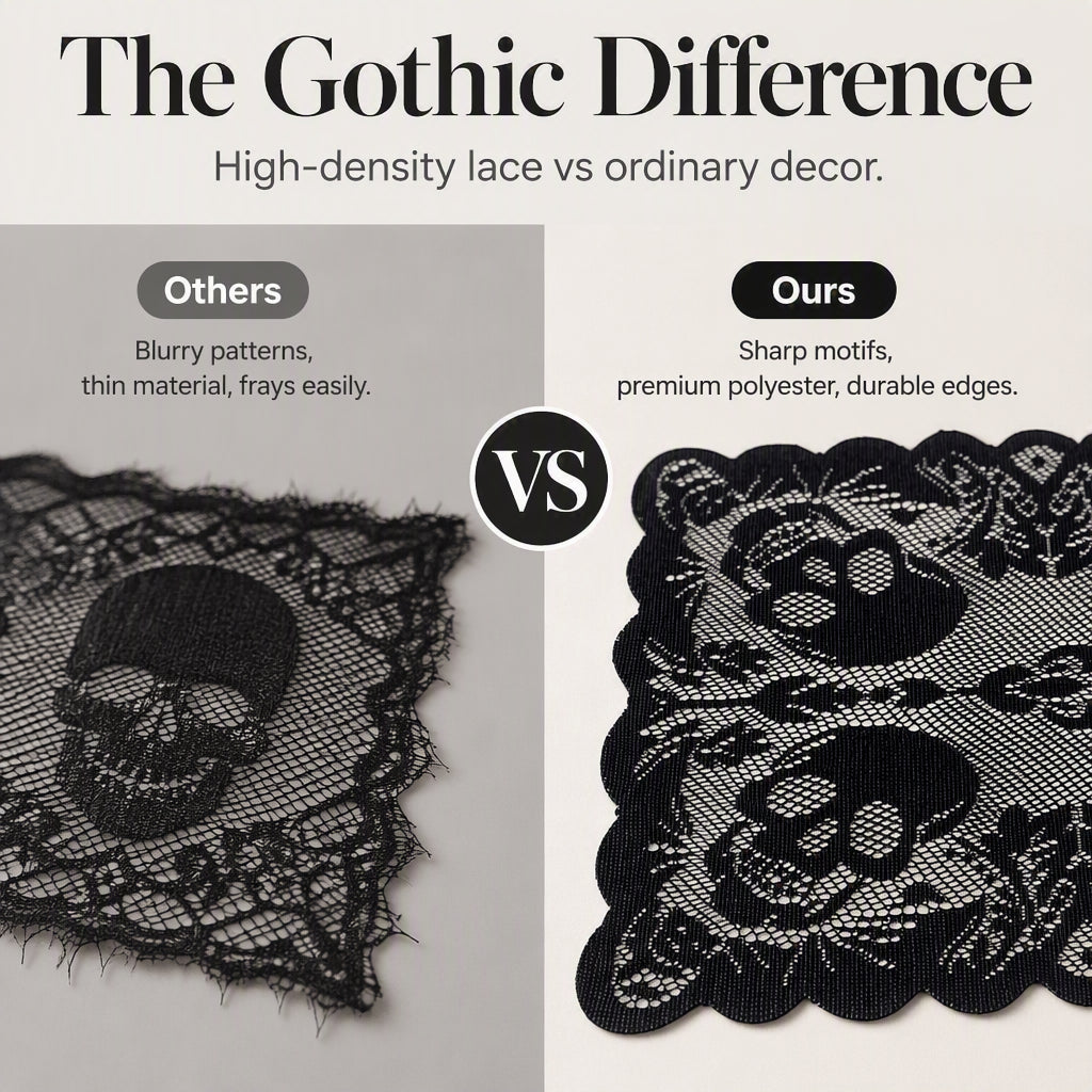 🎃TIJDELIJKE AANBIEDING: 50% KORTING! ⏰Set met tafelkleed en placemats met griezelige Halloween-motieven