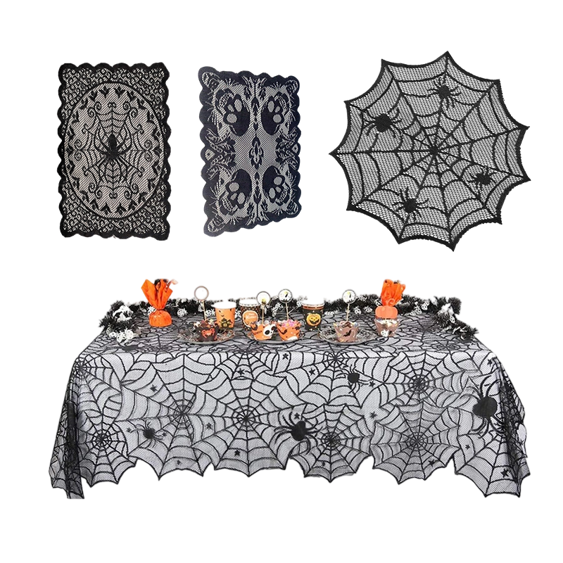 🎃TIJDELIJKE AANBIEDING: 50% KORTING! ⏰Set met tafelkleed en placemats met griezelige Halloween-motieven