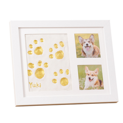 🐾 50% KORTING! DIY-herinneringsset voor pootafdrukken van huisdieren – houten lijst, zachte klei & ruimte voor een foto – bewaar een dierbare herinnering voor altijd 🖼️🐱