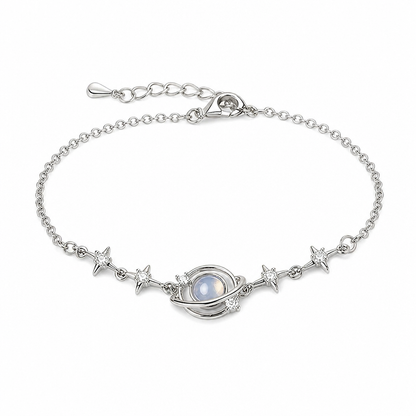 🪐✨925 zilveren ketting met planeet en ster — Elegante sieraden met hemelse motieven, een cadeau voor jou en je beste vriendin