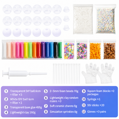 📢📢50% KORTING !! ⏰🧪DIY-set om knijpballen te maken – meng kleurrijke klei en glinsterende vulmaterialen, lekvrij en langzaam opzwellend plezier. Knutselen zonder geknoei voor kinderen! 🎨✅