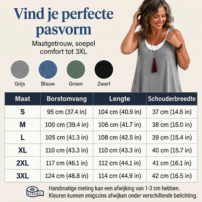 ⏰LAATSTE DAG VAN DE UITVERKOOP 50% KORTING💃Casual, loszittende, mouwloze tanktopjurk voor dames in tweedelige stijl